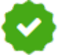 Grünes Badge-Icon mit weißem Haken